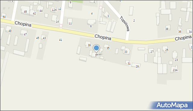 Grądki, Chopina Fryderyka, 37, mapa Grądki