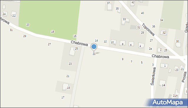 Grądy, Chabrowa, 11, mapa Grądy