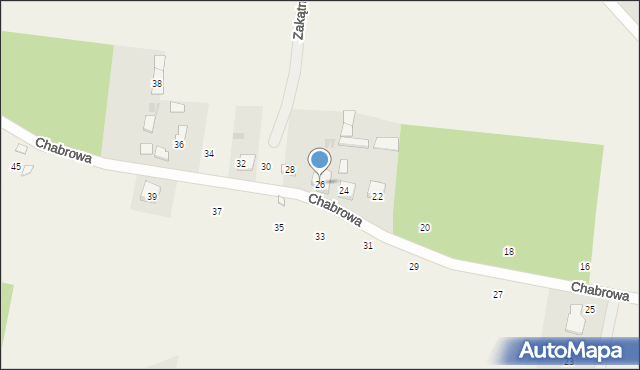 Grądy, Chabrowa, 26, mapa Grądy