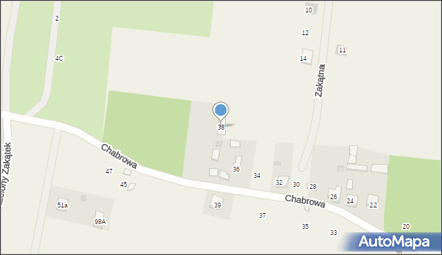 Grądy, Chabrowa, 38, mapa Grądy