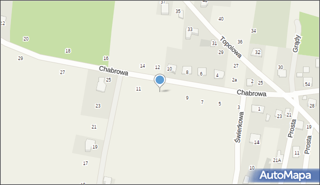 Grądy, Chabrowa, 9m, mapa Grądy
