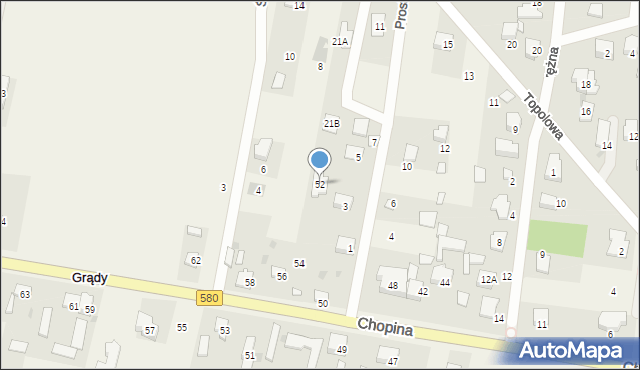 Grądy, Chopina Fryderyka, 52, mapa Grądy