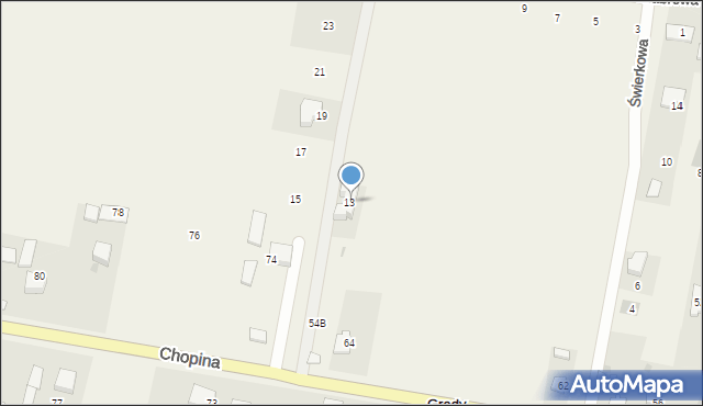 Grądy, Chopina Fryderyka, 64b, mapa Grądy