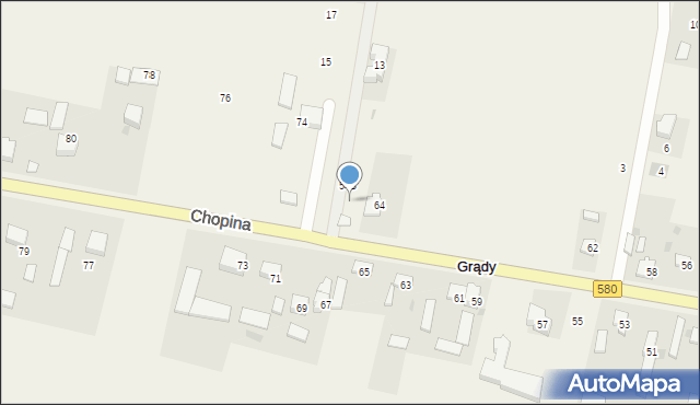 Grądy, Chopina Fryderyka, 72, mapa Grądy