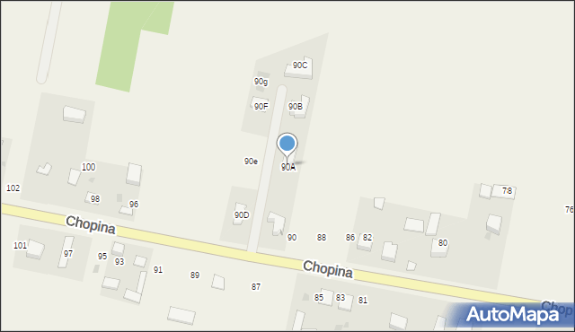 Grądy, Chopina Fryderyka, 90A, mapa Grądy
