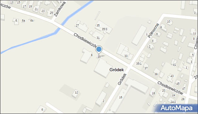Gródek, Chodkiewiczów Aleksandra i Grzegorza, 10, mapa Gródek