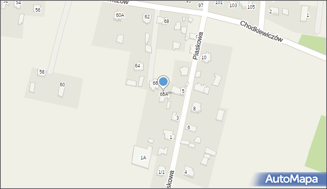 Gródek, Chodkiewiczów Aleksandra i Grzegorza, 66A, mapa Gródek