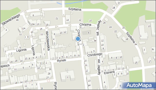 Grodków, Chopina Fryderyka, 3, mapa Grodków