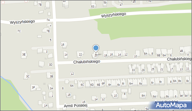 Grodzisk Mazowiecki, Chałubińskiego Tytusa, 20, mapa Grodzisk Mazowiecki