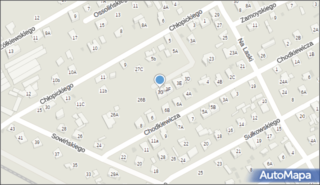 Grodzisk Mazowiecki, Chłopickiego Józefa, gen., 3G, mapa Grodzisk Mazowiecki