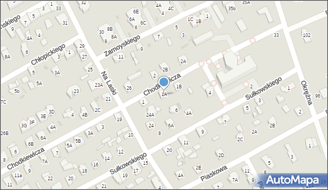 Grodzisk Mazowiecki, Chodkiewicza Jana Karola, hetm., 1A, mapa Grodzisk Mazowiecki