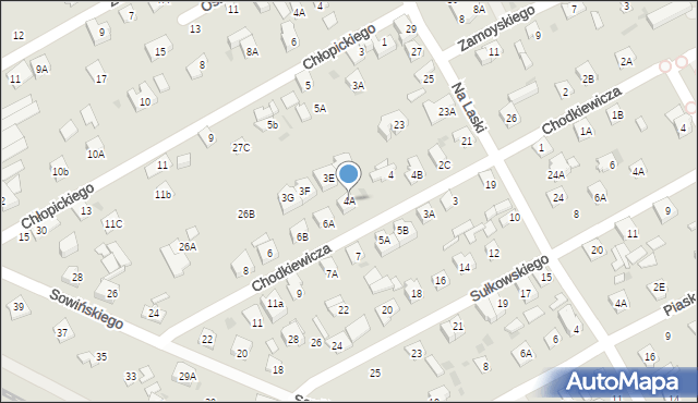 Grodzisk Mazowiecki, Chodkiewicza Jana Karola, hetm., 4A, mapa Grodzisk Mazowiecki