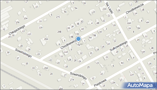 Grodzisk Mazowiecki, Chodkiewicza Jana Karola, hetm., 7A, mapa Grodzisk Mazowiecki