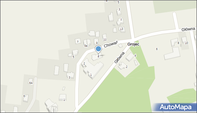 Grojec, Chowańca Bartłomieja, 4, mapa Grojec