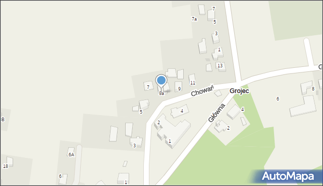 Grojec, Chowańca Bartłomieja, 9a, mapa Grojec