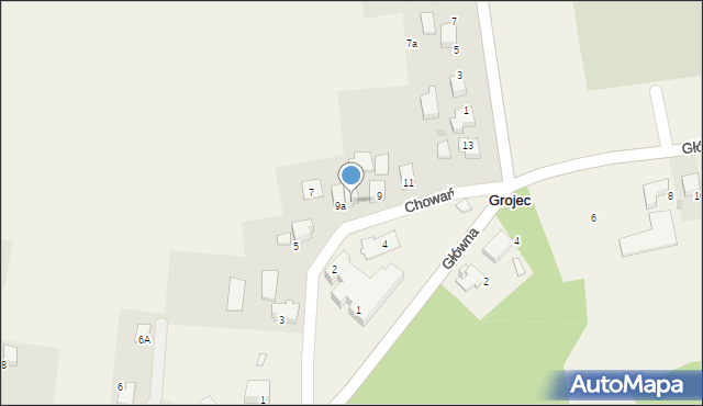 Grojec, Chowańca Bartłomieja, 9b, mapa Grojec