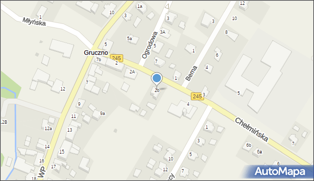 Gruczno, Chełmińska, 2b, mapa Gruczno