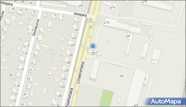 Grudziądz, Chełmińska, 121, mapa Grudziądza