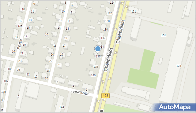 Grudziądz, Chełmińska, 136, mapa Grudziądza