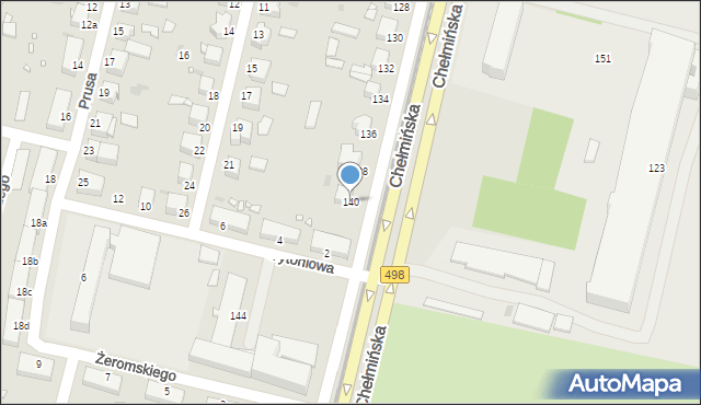 Grudziądz, Chełmińska, 140, mapa Grudziądza