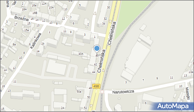 Grudziądz, Chełmińska, 40, mapa Grudziądza