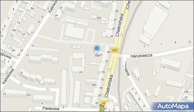 Grudziądz, Chełmińska, 50a, mapa Grudziądza