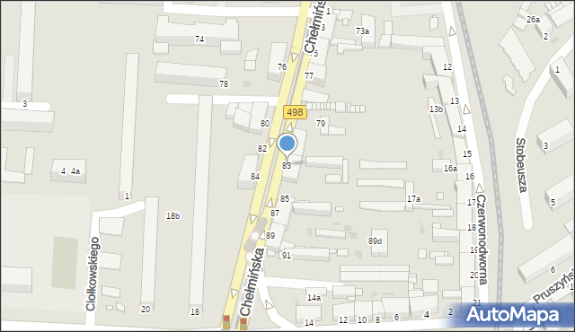 Grudziądz, Chełmińska, 83, mapa Grudziądza