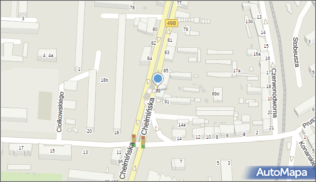 Grudziądz, Chełmińska, 89, mapa Grudziądza