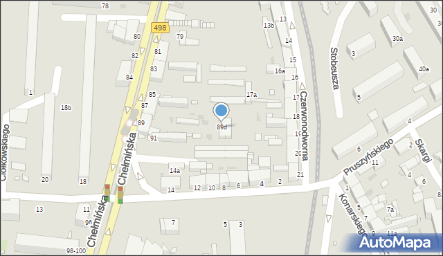 Grudziądz, Chełmińska, 89d, mapa Grudziądza