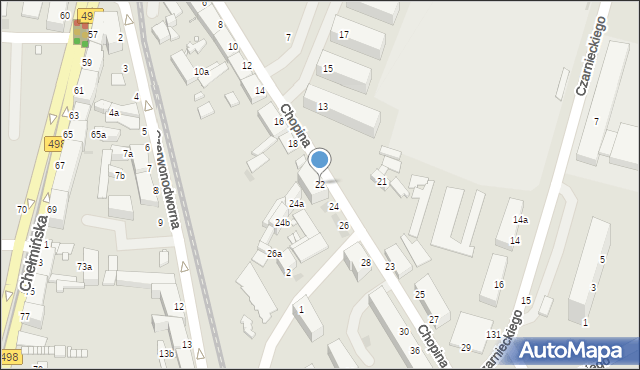 Grudziądz, Chopina Fryderyka, 22, mapa Grudziądza