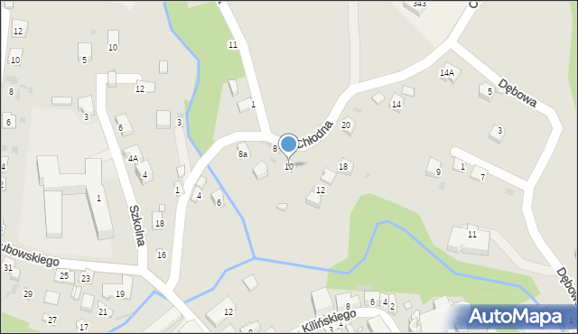 Grybów, Chłodna, 10, mapa Grybów
