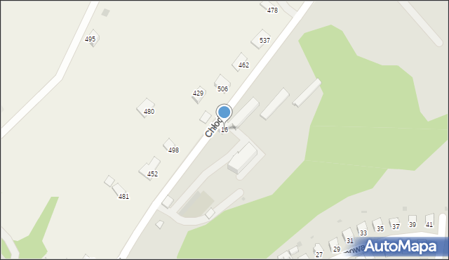 Grybów, Chłodna, 16, mapa Grybów