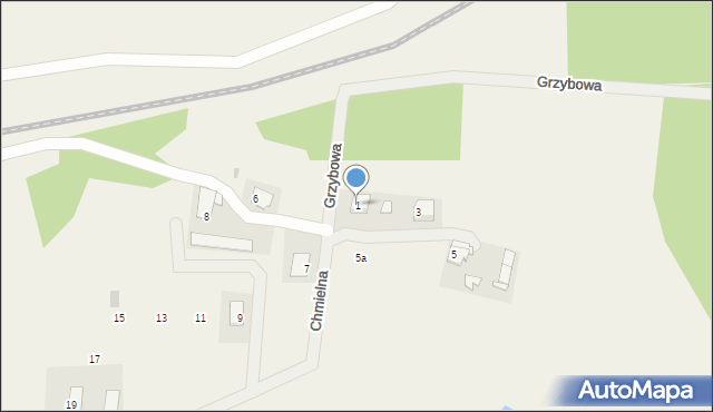 Gryźliny, Chmielna, 1, mapa Gryźliny