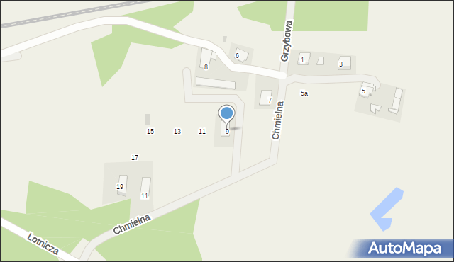 Gryźliny, Chmielna, 9, mapa Gryźliny
