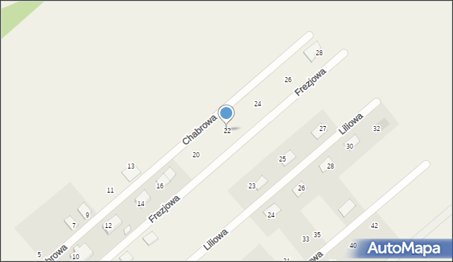 Grzędzice, Chabrowa, 22, mapa Grzędzice
