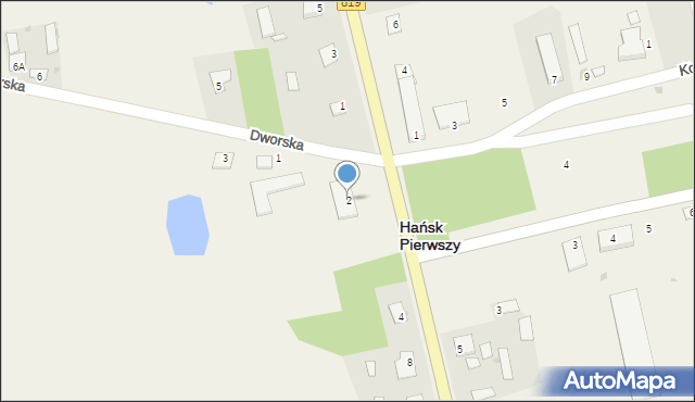 Hańsk Pierwszy, Chełmska, 2, mapa Hańsk Pierwszy