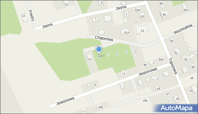 Henryszew, Chabrowa, 9, mapa Henryszew