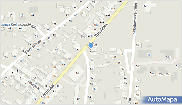 Inowrocław, Chociszewskiego Józefa, 68, mapa Inowrocławia