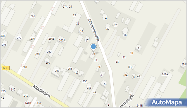 Jabłonna, Chotomowska, 13, mapa Jabłonna