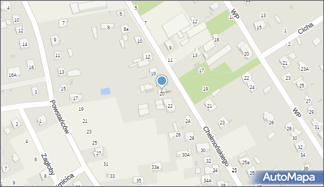 Jaktorów, Chełmońskiego, 20, mapa Jaktorów