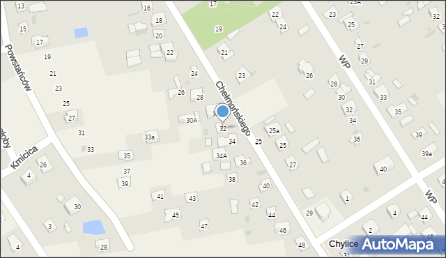 Jaktorów, Chełmońskiego, 32, mapa Jaktorów