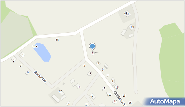 Jania Góra, Chabrowa, 1, mapa Jania Góra