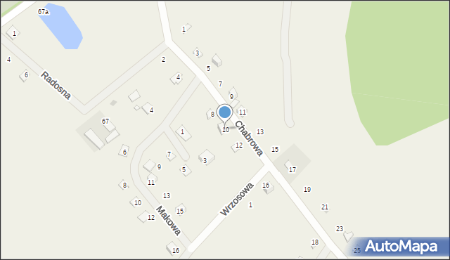 Jania Góra, Chabrowa, 10, mapa Jania Góra