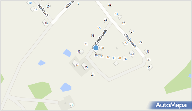 Jania Góra, Chabrowa, 36, mapa Jania Góra