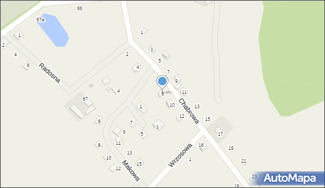 Jania Góra, Chabrowa, 8, mapa Jania Góra