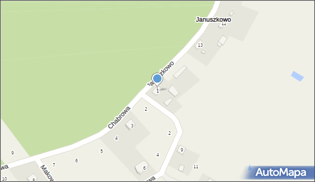 Januszkowo, Chabrowa, 1, mapa Januszkowo
