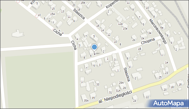 Jarocin, Chopina Fryderyka, 4, mapa Jarocin