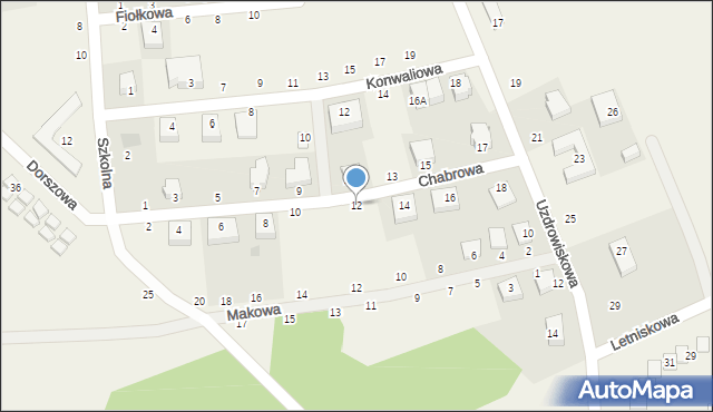 Jarosławiec, Chabrowa, 12, mapa Jarosławiec