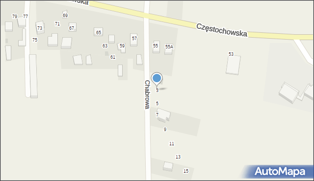 Jaskrów, Chabrowa, 3, mapa Jaskrów