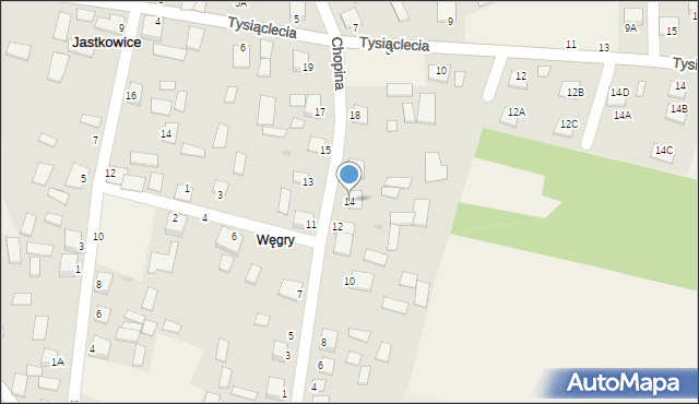 Jastkowice, Chopina Fryderyka, 14, mapa Jastkowice